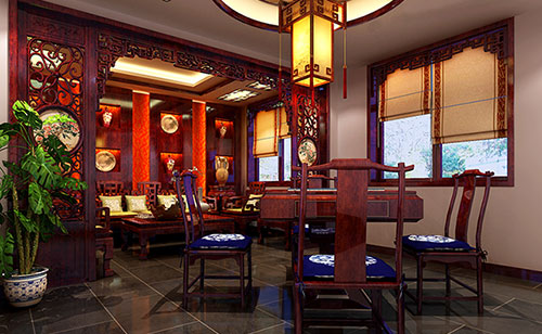游仙古典中式风格茶楼包间设计装修效果图